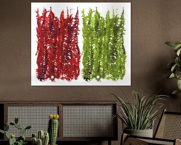 Grüne und rote Pflanzenblätter von ART Eva Maria