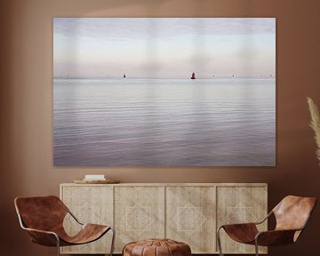 Buoys on the Wadden sea by Jim van Iterson