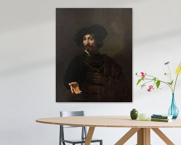 Man met een stalen korgel, Stijl van Rembrandt