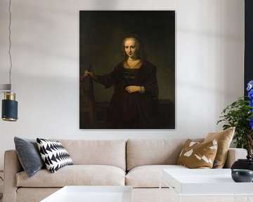 Portret van een vrouw, de stijl van Rembrandt