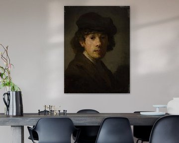 Rembrandt (1606-1669) als een jonge man, stijl van Rembrandt