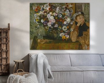 A Woman Seated beside a Vase of Flowers (Madame Paul Valpinçon?), Edgar Degas