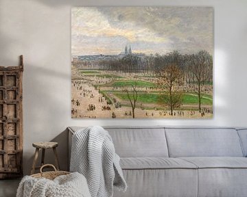 De tuin van de Tuileries op een Middag van de winter, Camille Pissarro
