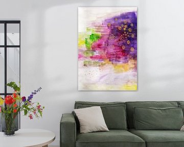 Peinture d'or rose violette Art aquarelle sur Laura Dogariu