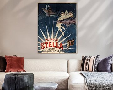 oude poster met reclame voor petroleum van Stella uit 1897 by Atelier Liesjes