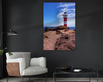 Atlantic Sea coast with lighthouse on the canary island Tenerife by Rico Ködder