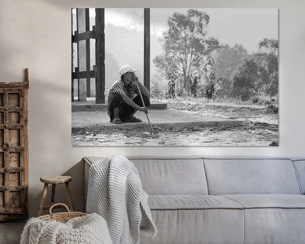 Voorbeeld van het werk in een kamer