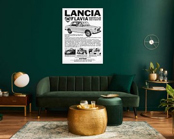 Lancia Flavia Sedan advertisement from Beverly Hils, California, USA 1961 by Atelier Liesjes