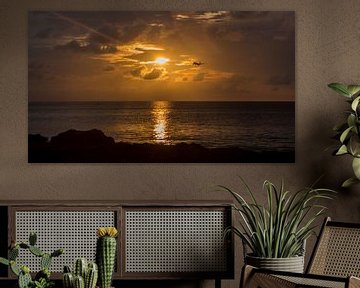 zonsondergang met vliegtuig van Ivana Luijten