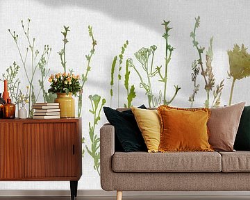 Meadow in the Morning – Modern Botanical in Watercolor Style by Dina Dankers