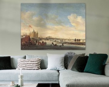Grote of Sint-Laurenskerk vanuit het noordoosten in de winter, Salomon van Ruysdael