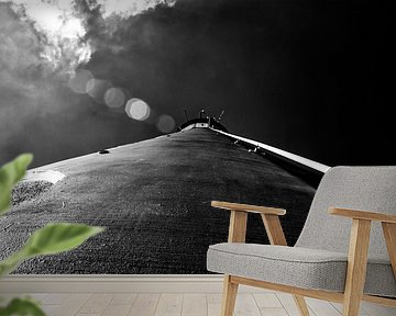 black and white bottom view lighthouse schier abstract by Groothuizen Foto Art