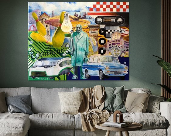 Voorbeeld van het werk in een kamer