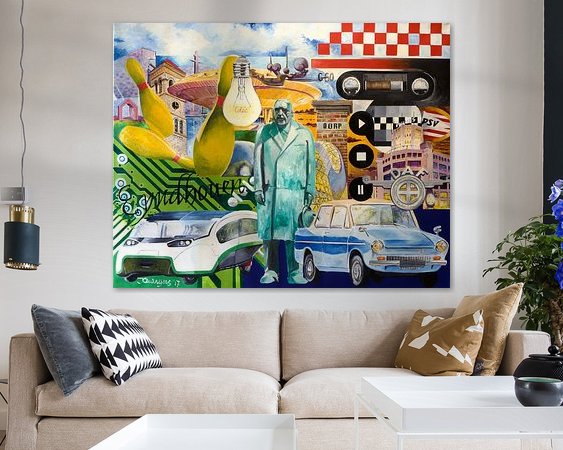 Voorbeeld van het werk in een kamer