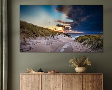 deserted beach sunrise by eric van der eijk