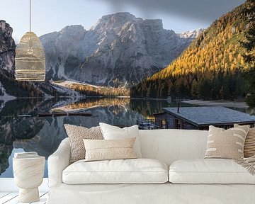 Cabin at the Lake - Lago di Braies, Dolomites, Italy by Thijs van den Broek
