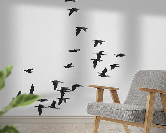 Voorbeeld van het werk in een kamer