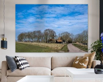 Landschap aan de rand van het Amstelmeer in Noord Holland