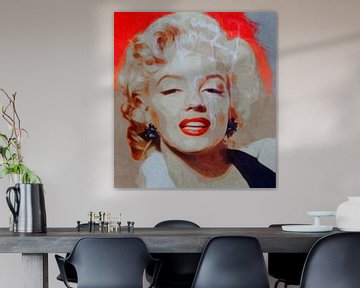 Marilyn Monroe - Orange Beige Vintage Beat  van Felix von Altersheim