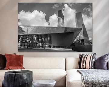Rotterdam Centraal in zwart-wit