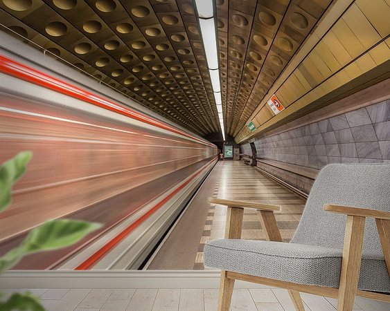 Voorbeeld van het werk in een kamer