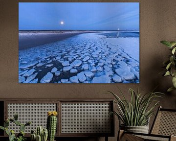 Lichten boven het ijs van de Waddenzee van Karla Leeftink