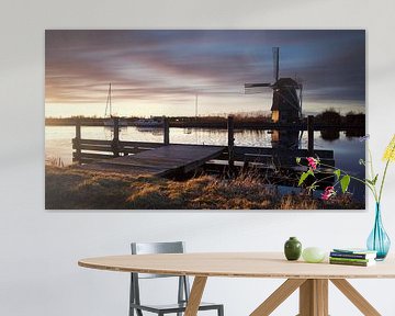 Zonsondergang bij de molen, Heemstede, Nederland van Gerhard Niezen Photography