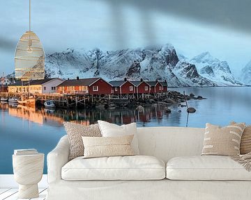 Hamnoy, a Norwegian fishing village in the morning by jowan iven