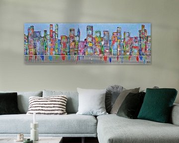 Skyline beleuchtet das Stadtbild von Latebleu von Kunstenares Mir Mirthe Kolkman van der Klip