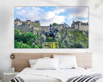 Blik op Edinburgh Castle in Edinburg, Schotland