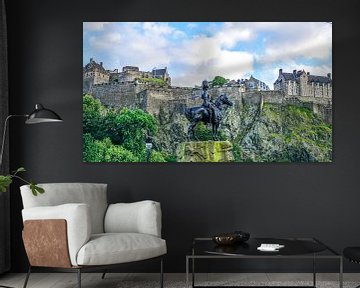 Blik op Edinburgh Castle in Edinburg, Schotland