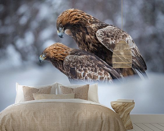 Voorbeeld van het werk in een kamer