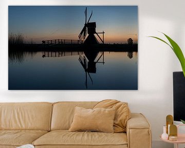 Molen "Hoogland" nabij Leeuwarden net na zonsondergang by Kevin Boelhouwer