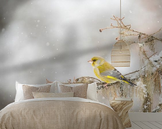 Voorbeeld van het werk in een kamer