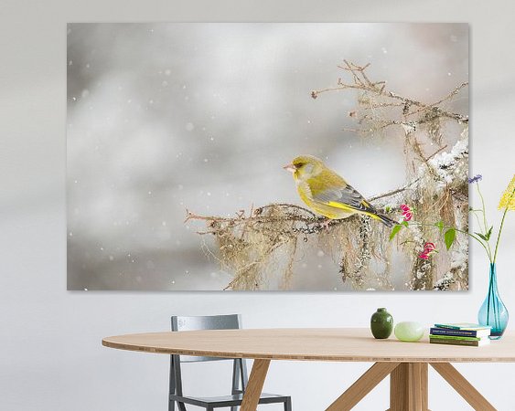 Voorbeeld van het werk in een kamer