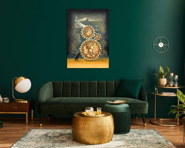 Voorbeeld van het werk in een kamer