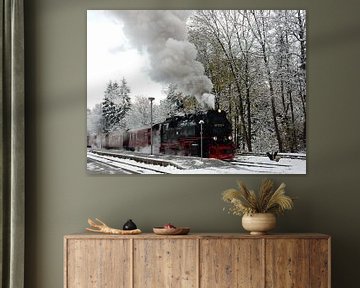 Steaming through the snow