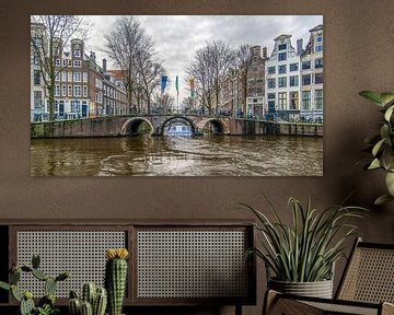 Grachten van Amsterdam: rondvaart boot Herengracht  Leidsegracht