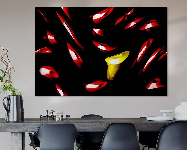 Voorbeeld van het werk in een kamer