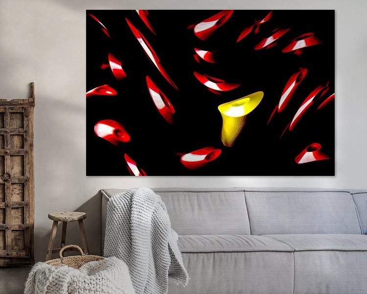 Voorbeeld van het werk in een kamer