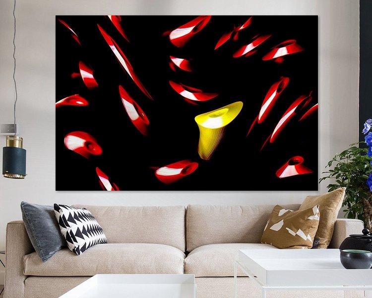 Voorbeeld van het werk in een kamer