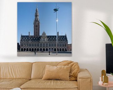 Ladeuzeplein Leuven mit Universitätsbibliothek, Quadrat von Manuel Declerck