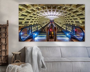 De futuristische architectuur van de Washington DC Metro (kleur)