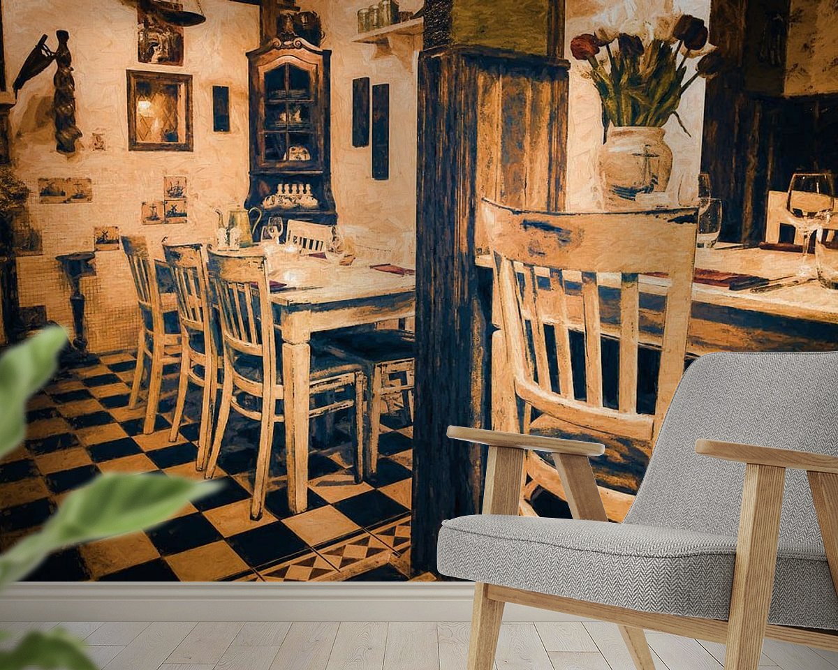 Voorbeeld van het werk in een kamer