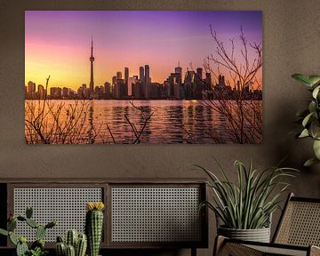Toronto sunset skyline van Yannick Karnas