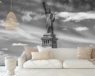 NEW YORK CITY vrijheidsbeeld | zwart-wit van Melanie Viola