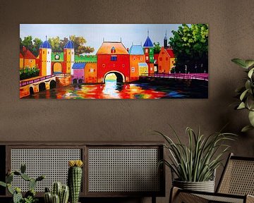 Peinture Amersfoort Koppelpoort - paysage urbain d'Amersfoort sur Caprices d'Art