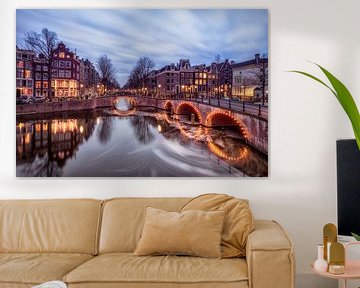 Amsterdam Keizersgracht nach Sonnenuntergang von Dennisart Fotografie