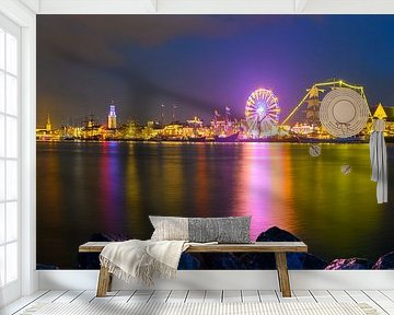 De skyline van de Hanzestad Kampen tijdens Sail Kampen 2018 van Sjoerd van der Wal Fotografie