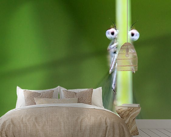 Voorbeeld van het werk in een kamer